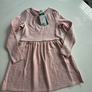 NWT H&M Light Pink Long-Sleeve Quilted Dress with Gold Trim